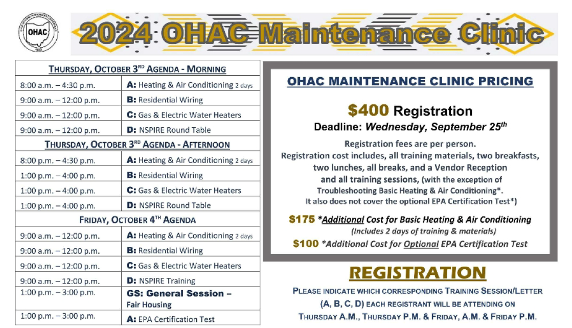 2024 OHAC Maintenance Clinic