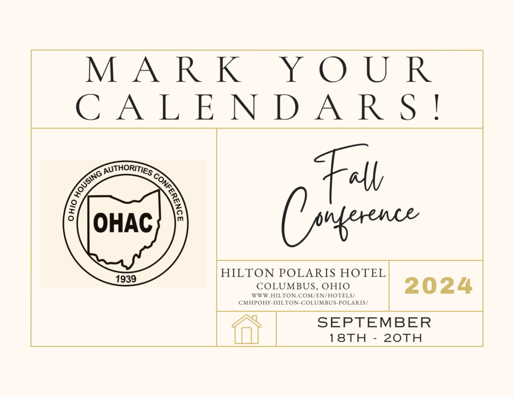 2024 OHAC Fall Conference – Ohio Housing Authorities Conference